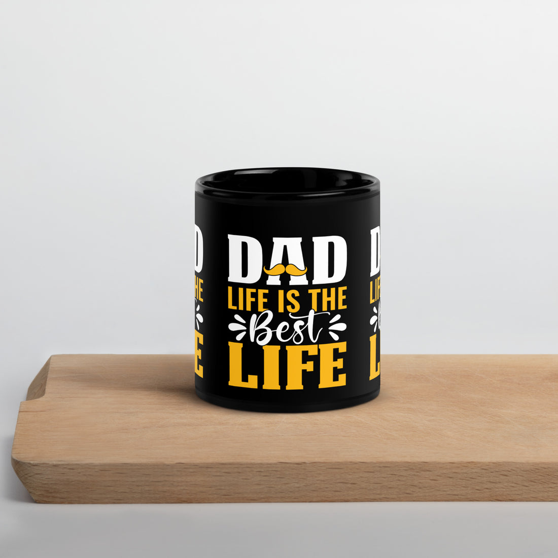 Dad Life Is The Best Life Black Glossy Mug