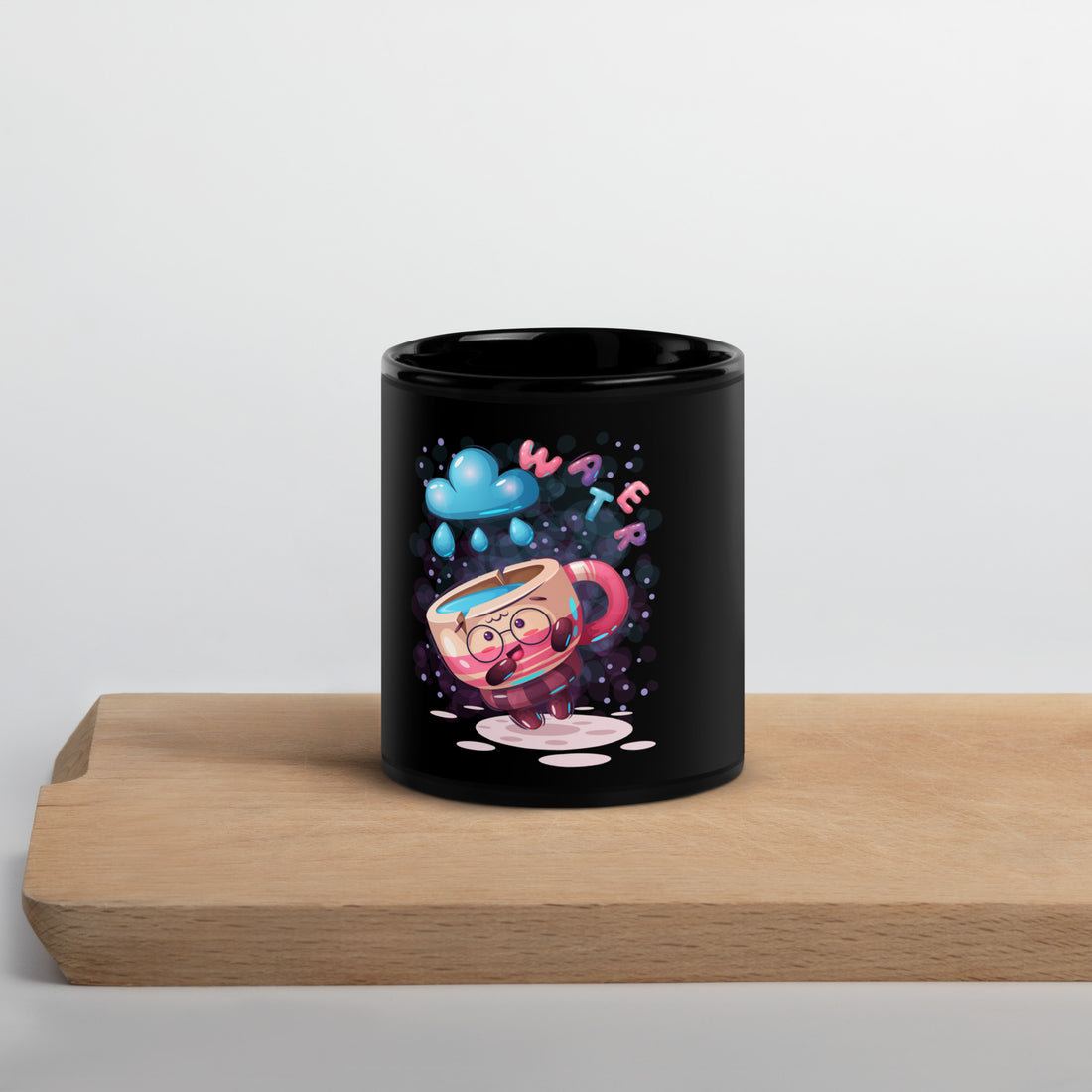 Water Black Glossy Mug