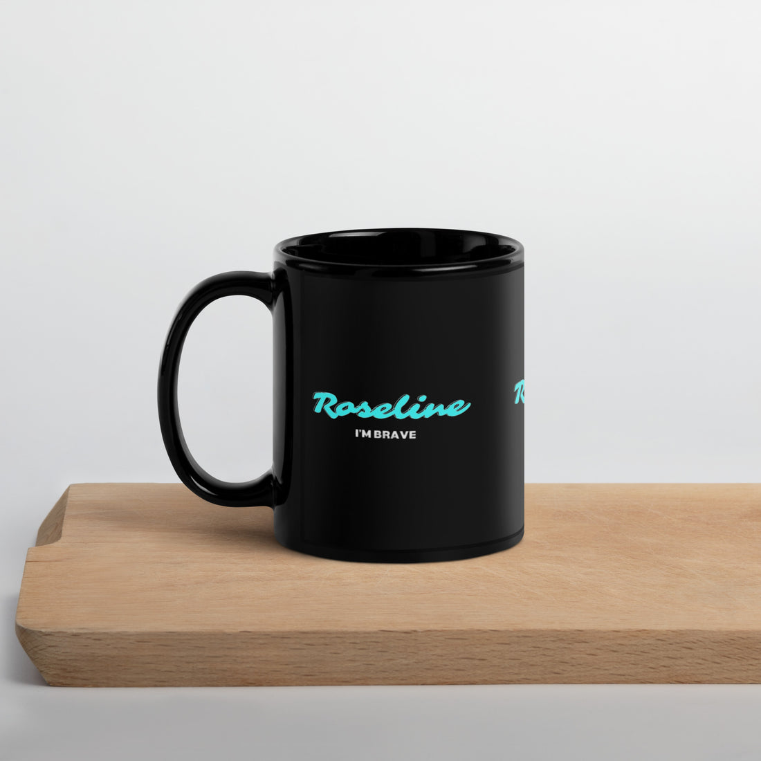 Raseline I'm Brave Black Glossy Mug