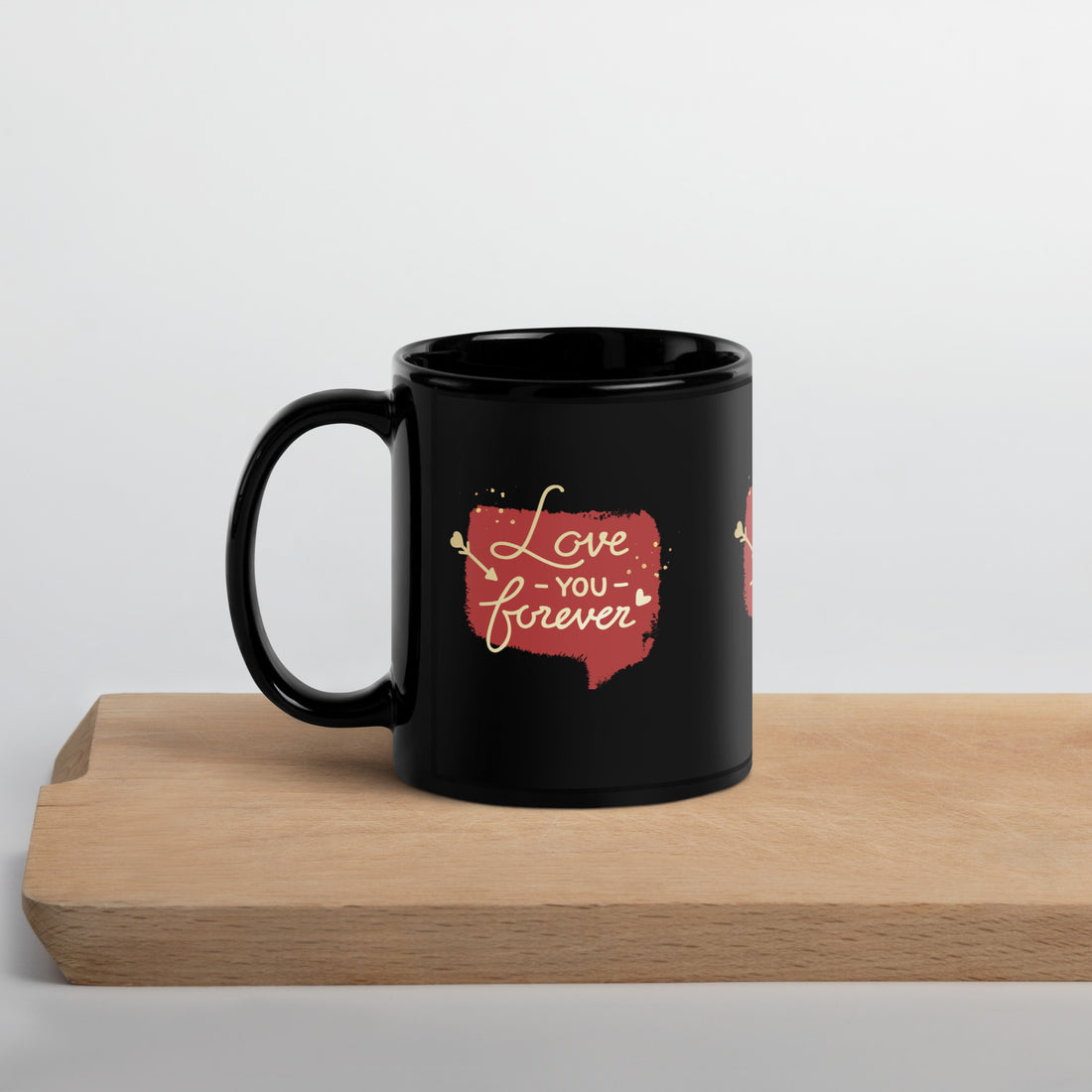 Love You Forever Black Glossy Mug