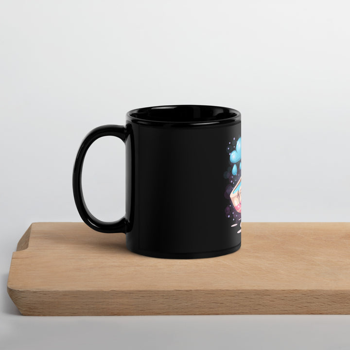 Water Black Glossy Mug