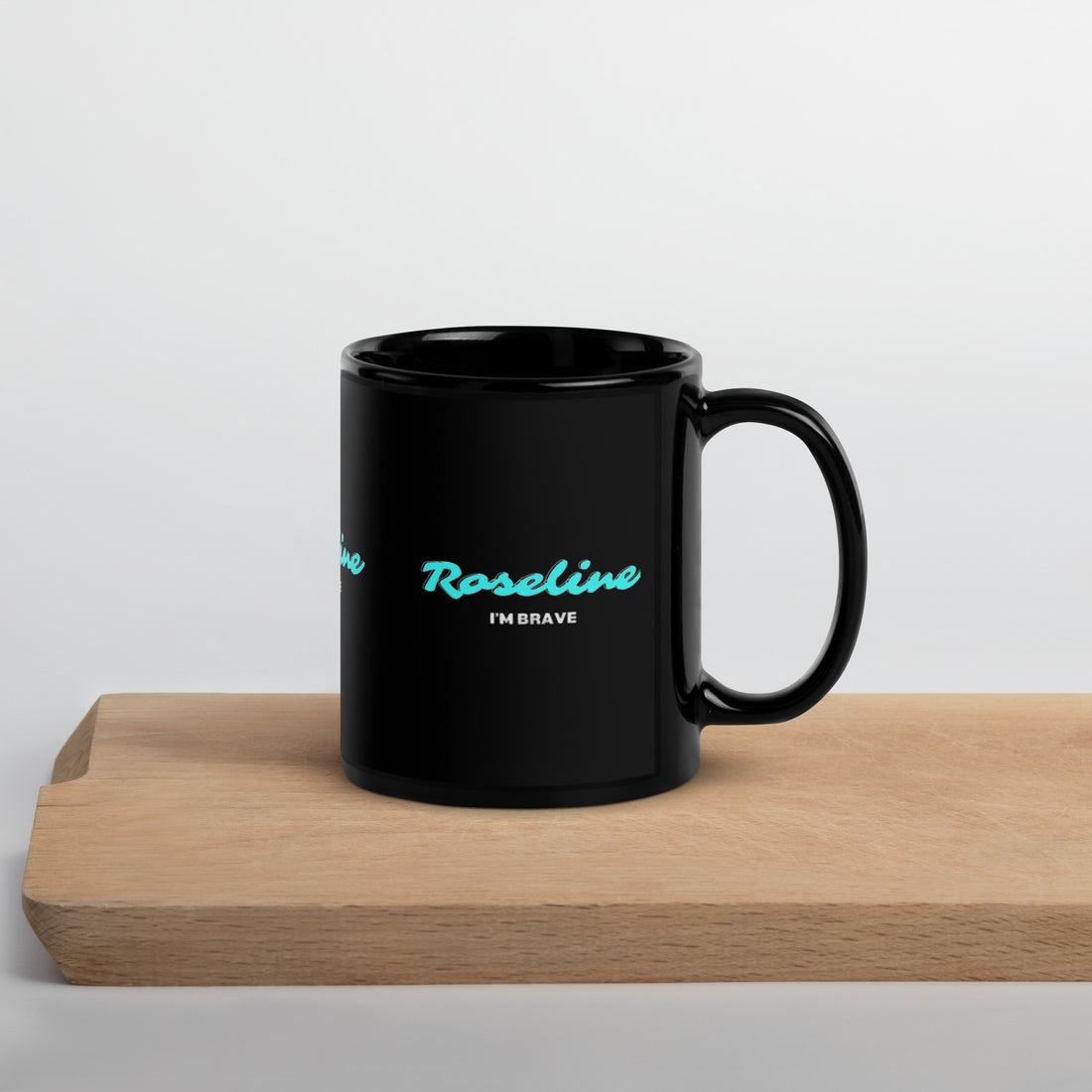 Raseline I'm Brave Black Glossy Mug