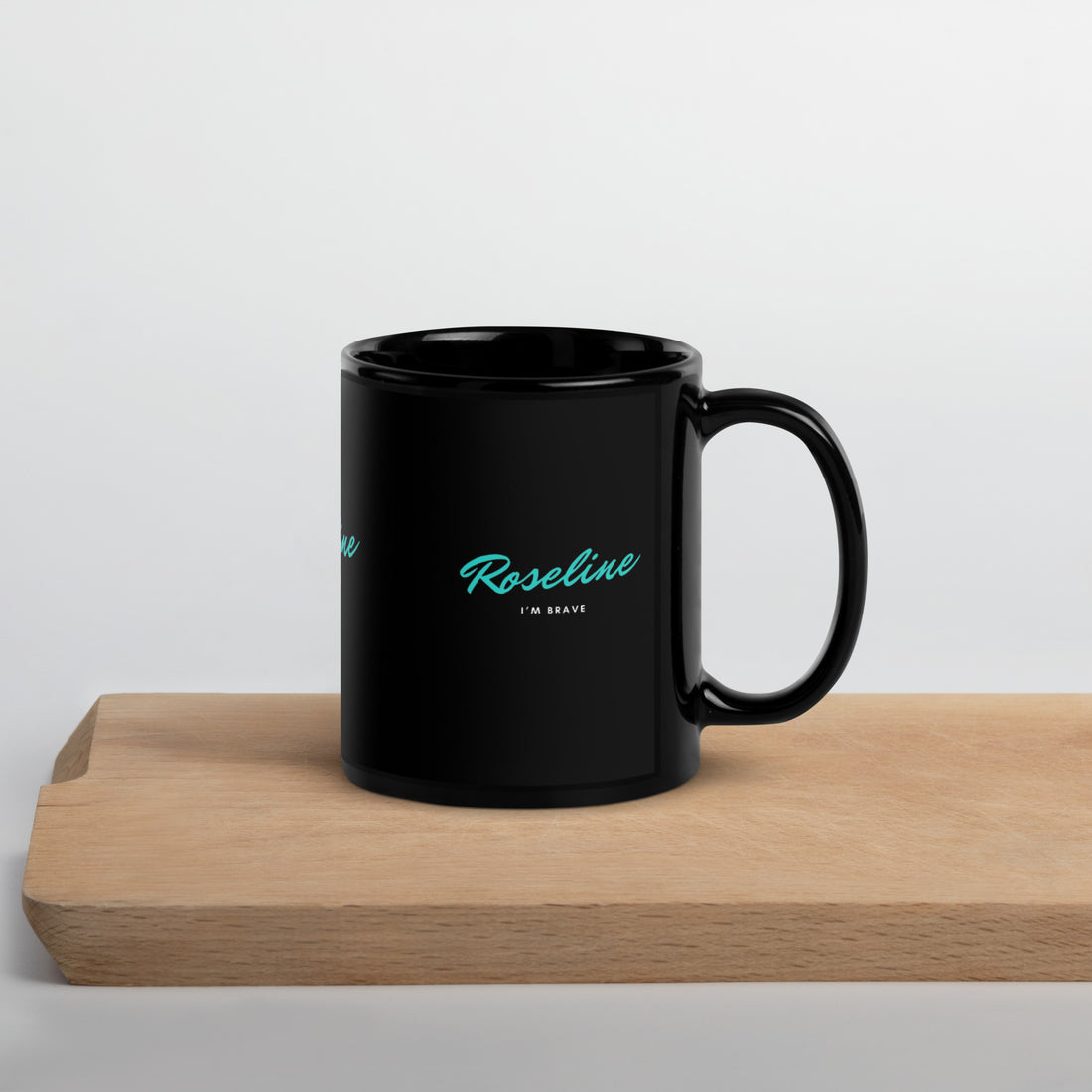 Raseline I'm Brave Black Glossy Mug