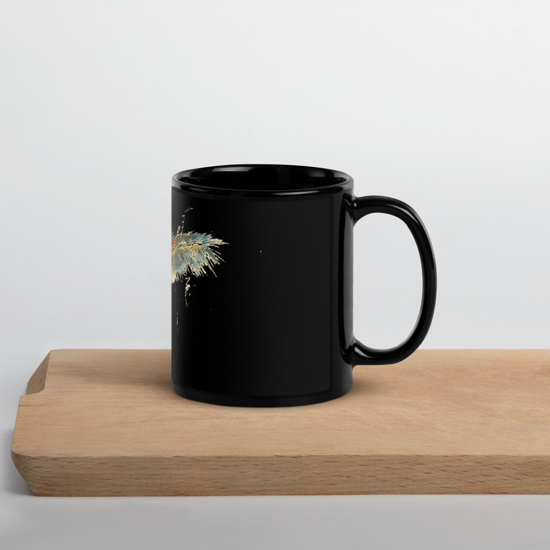 Feathers Black Glossy Mug