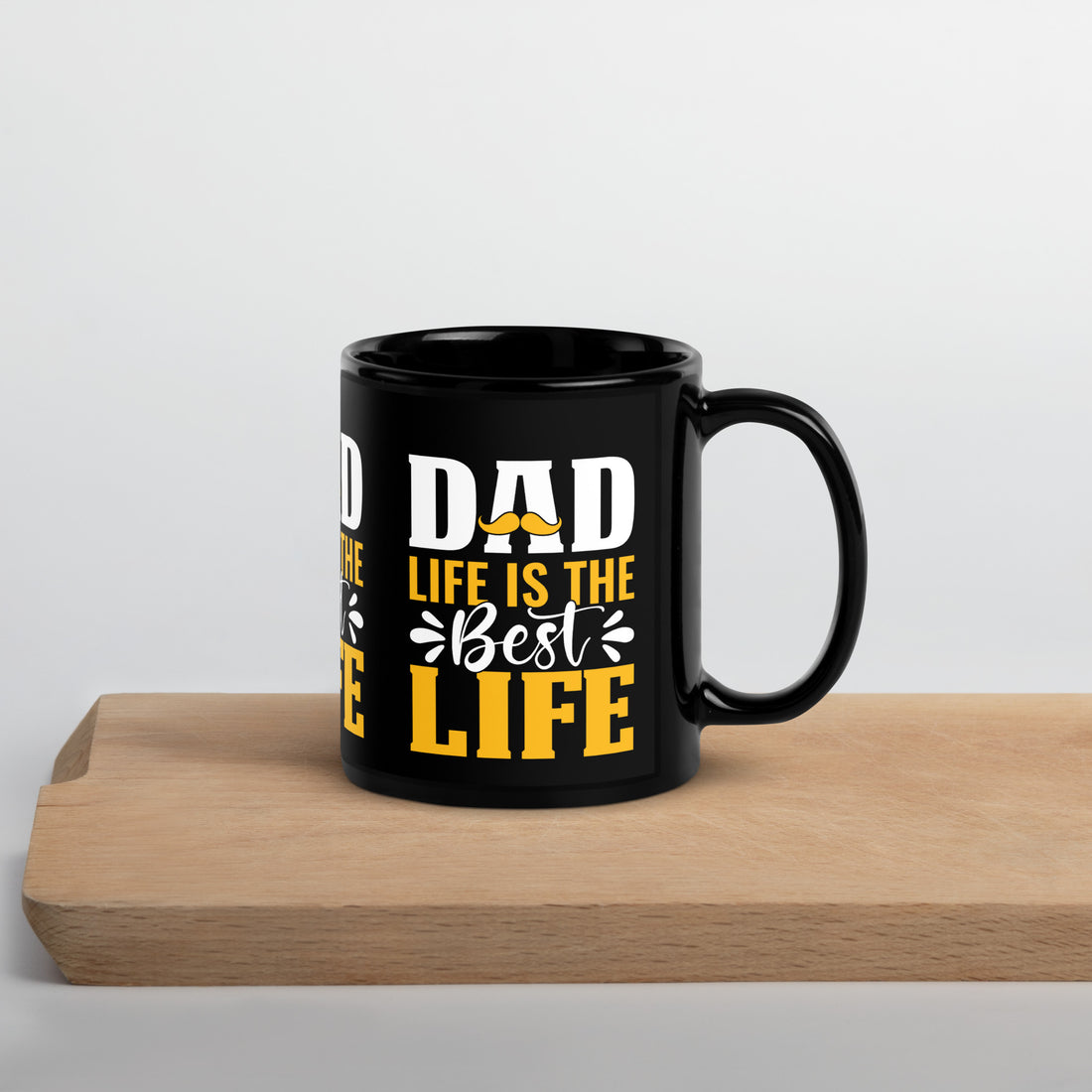 Dad Life Is The Best Life Black Glossy Mug