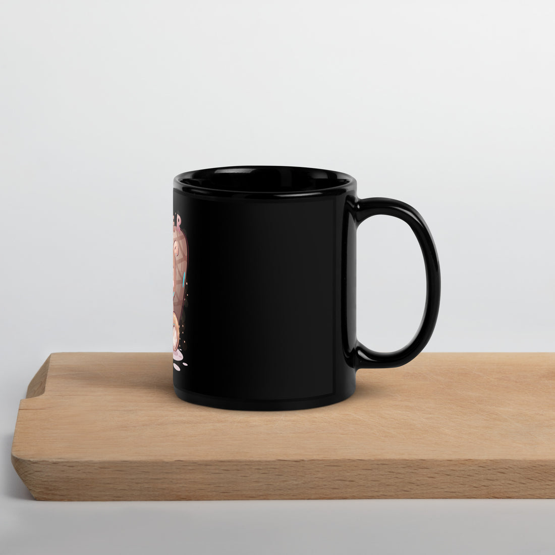 Beaver Black Glossy Mug