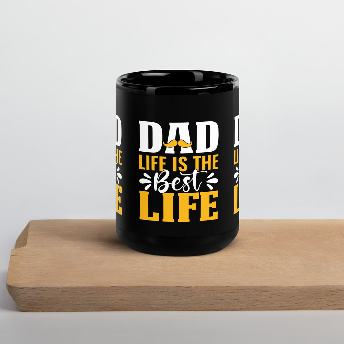 Dad Life Is The Best Life Black Glossy Mug