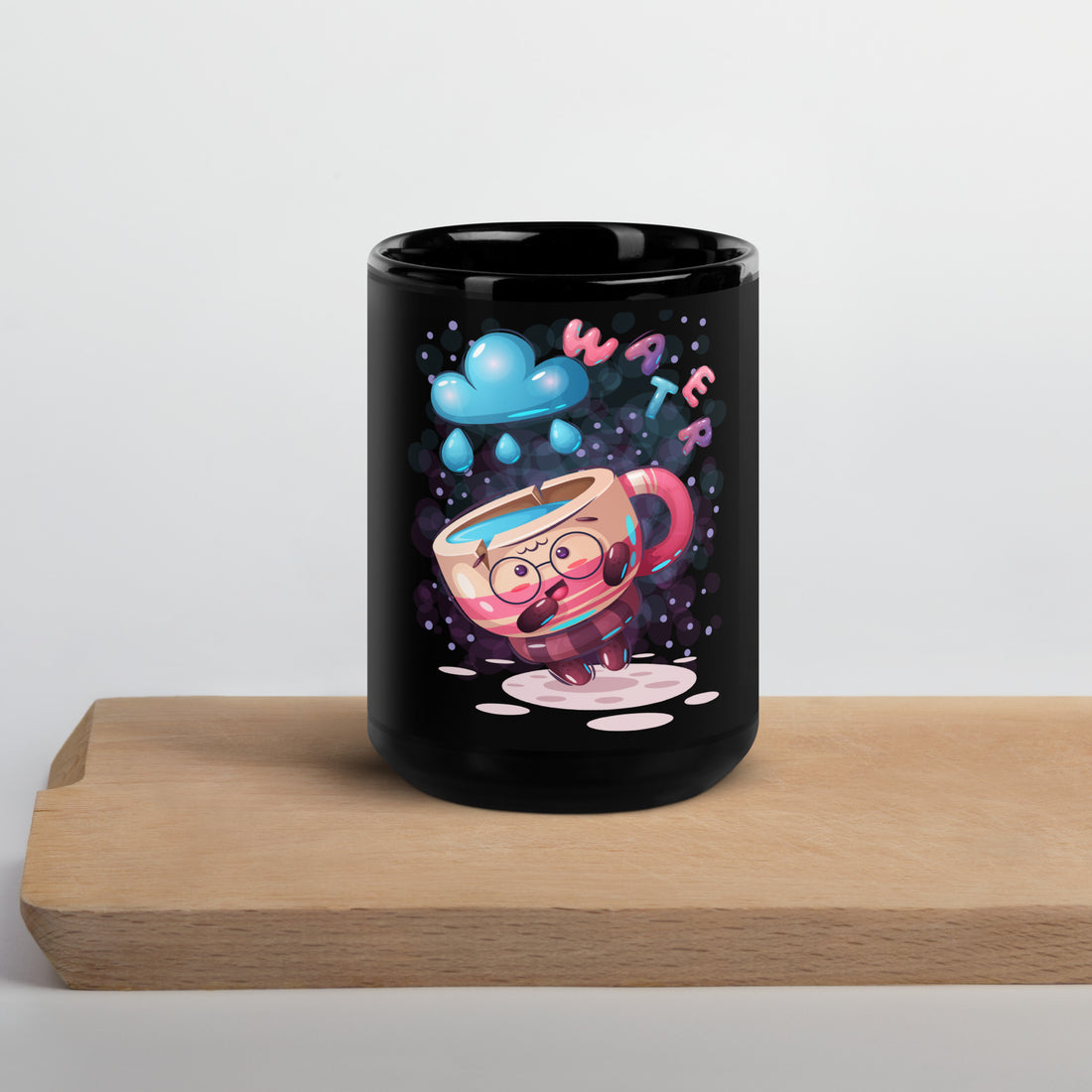 Water Black Glossy Mug