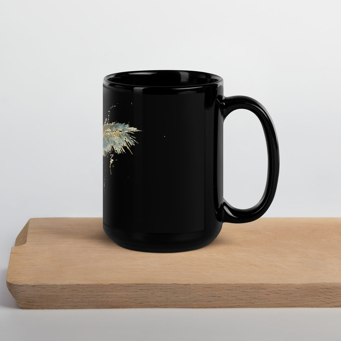 Feathers Black Glossy Mug