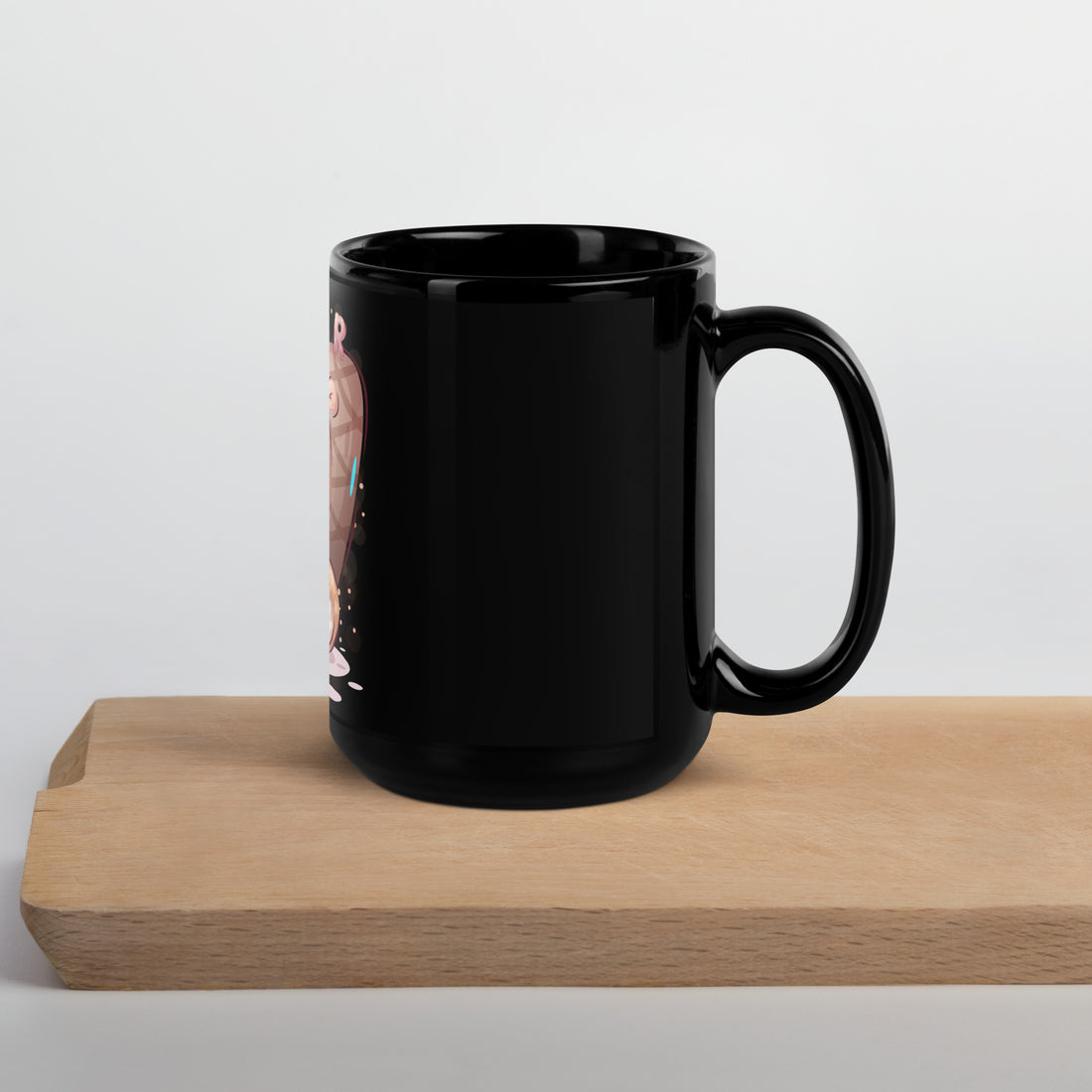 Beaver Black Glossy Mug