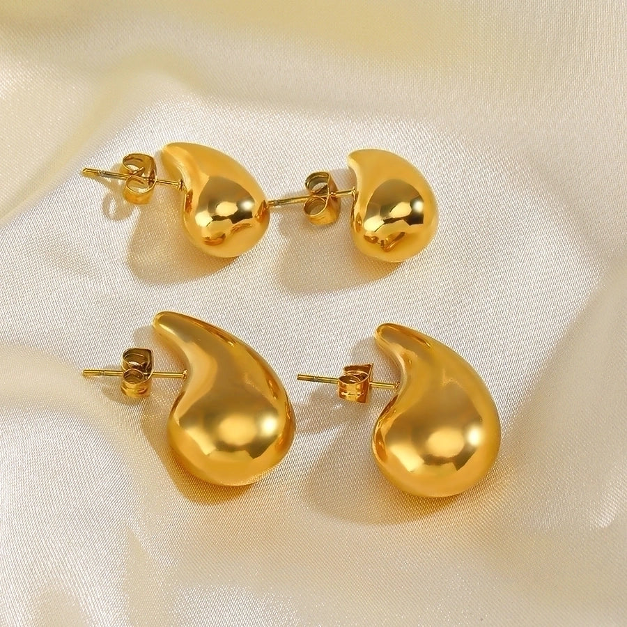 1 Pair Simple Style Geometric Plating 304 Stainless Steel 18K Gold Plated Ear Studs