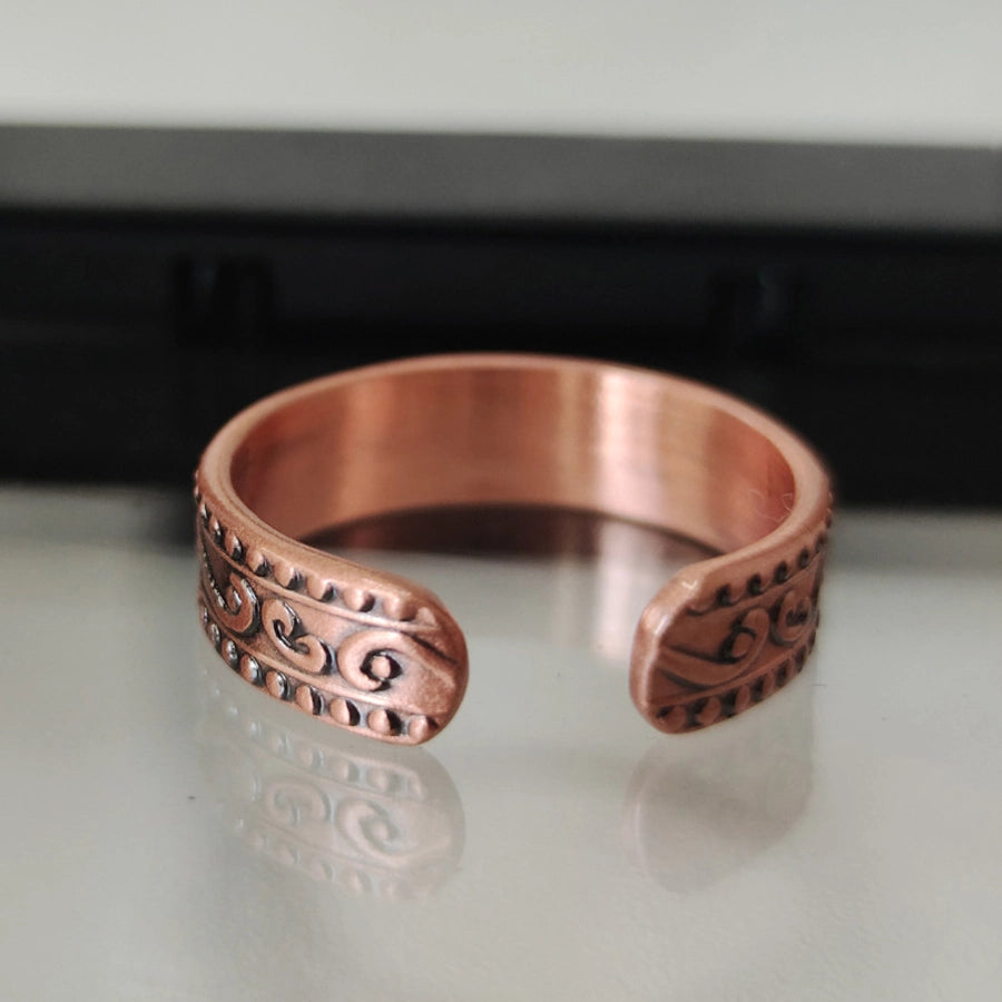 retro solid color copper magnetic unisex open rings