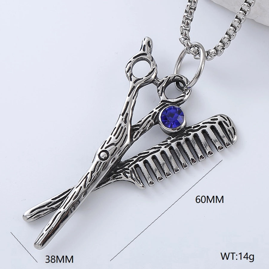 Punk Streetwear Cool Style Cross Devil'S Eye 304 Stainless Steel No Inlaid Men'S Pendant Necklace