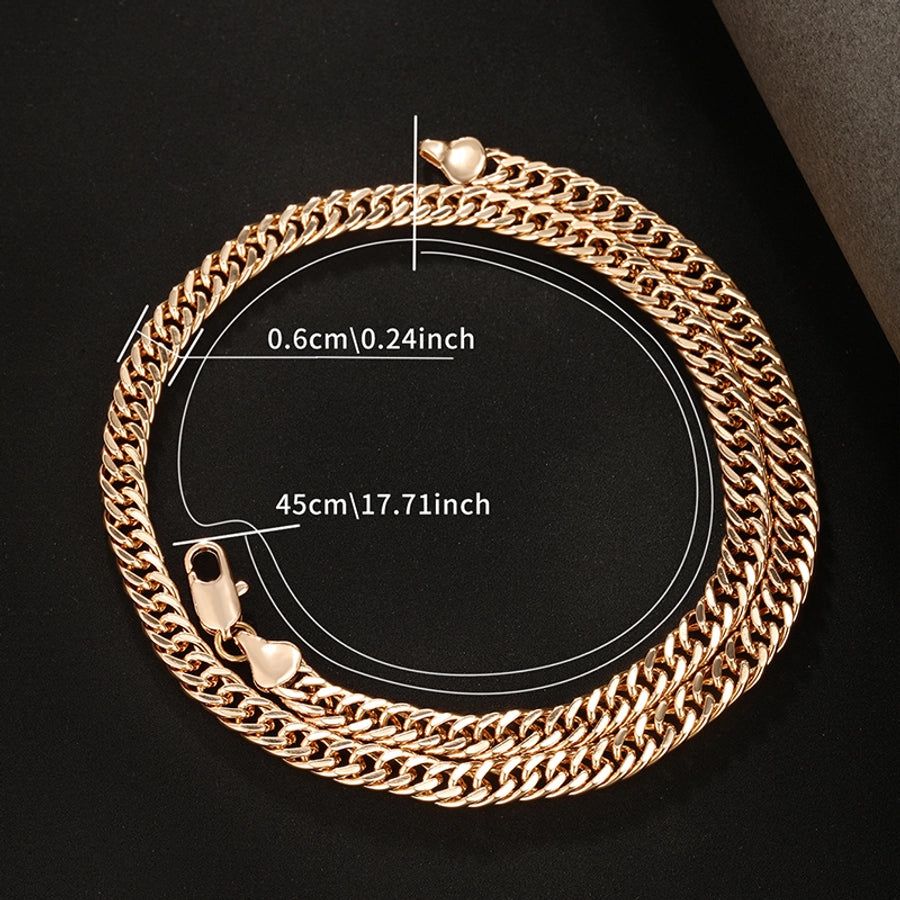 hip-hop xuping solid color copper alloy plating 18k gold plated white gold plated men's necklace