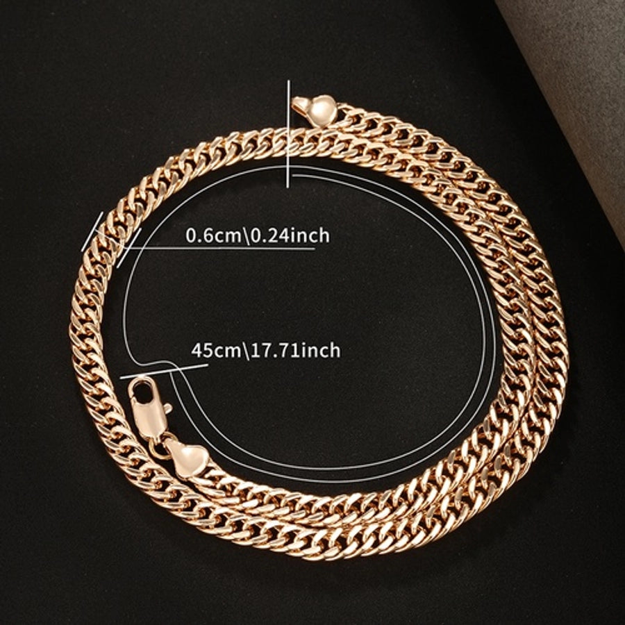 hip-hop xuping solid color copper alloy plating 18k gold plated white gold plated men's necklace