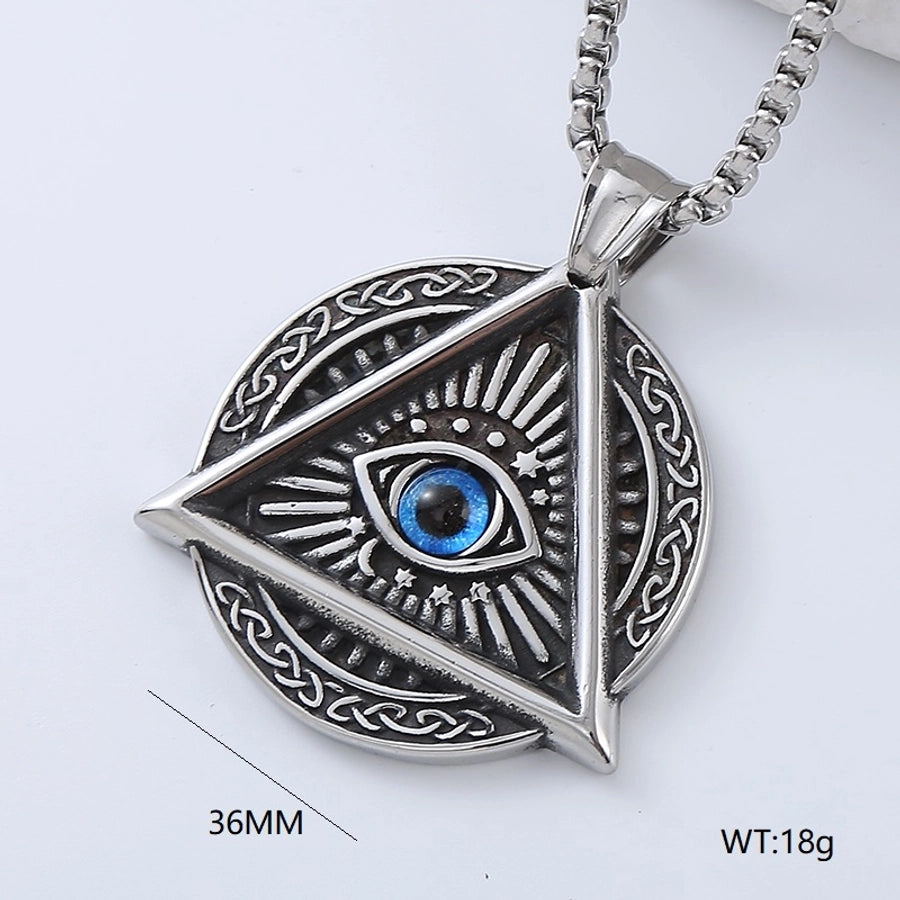 Punk Streetwear Cool Style Cross Devil'S Eye 304 Stainless Steel No Inlaid Men'S Pendant Necklace