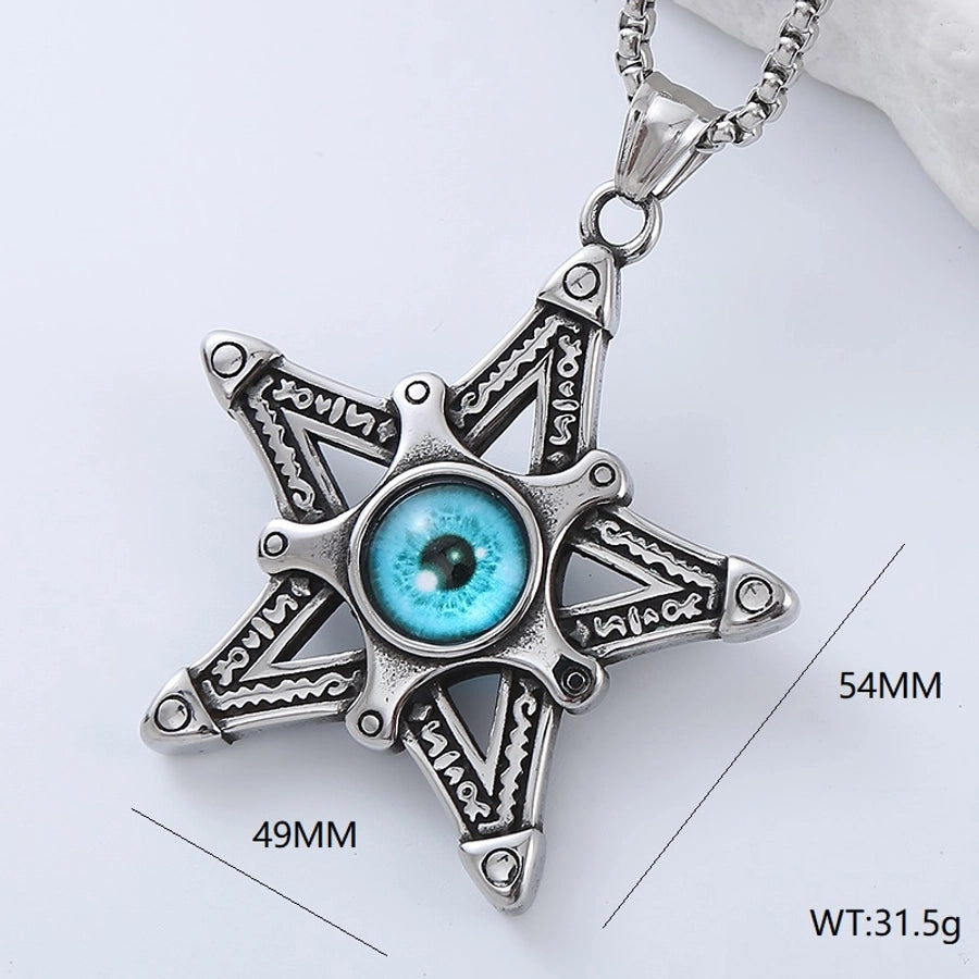 Punk Streetwear Cool Style Cross Devil'S Eye 304 Stainless Steel No Inlaid Men'S Pendant Necklace