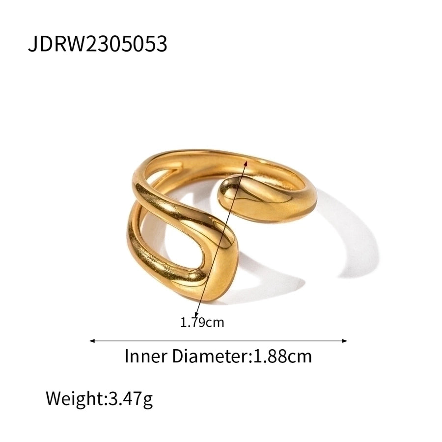 Jewelry IG Style Simple Style Irregular Solid Color 304 Stainless Steel Plating Open Rings