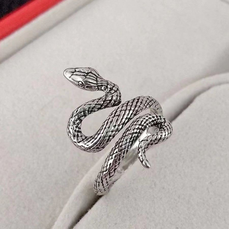 simple style commute snake zinc alloy stoving varnish men's rings