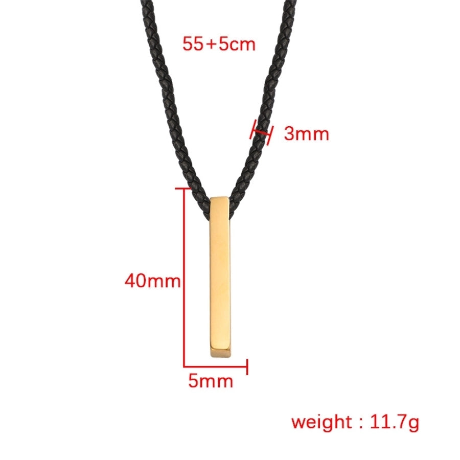 Simple Style Streetwear Rectangle Stainless Steel Plating None 18K Gold Plated Unisex Pendant Necklace