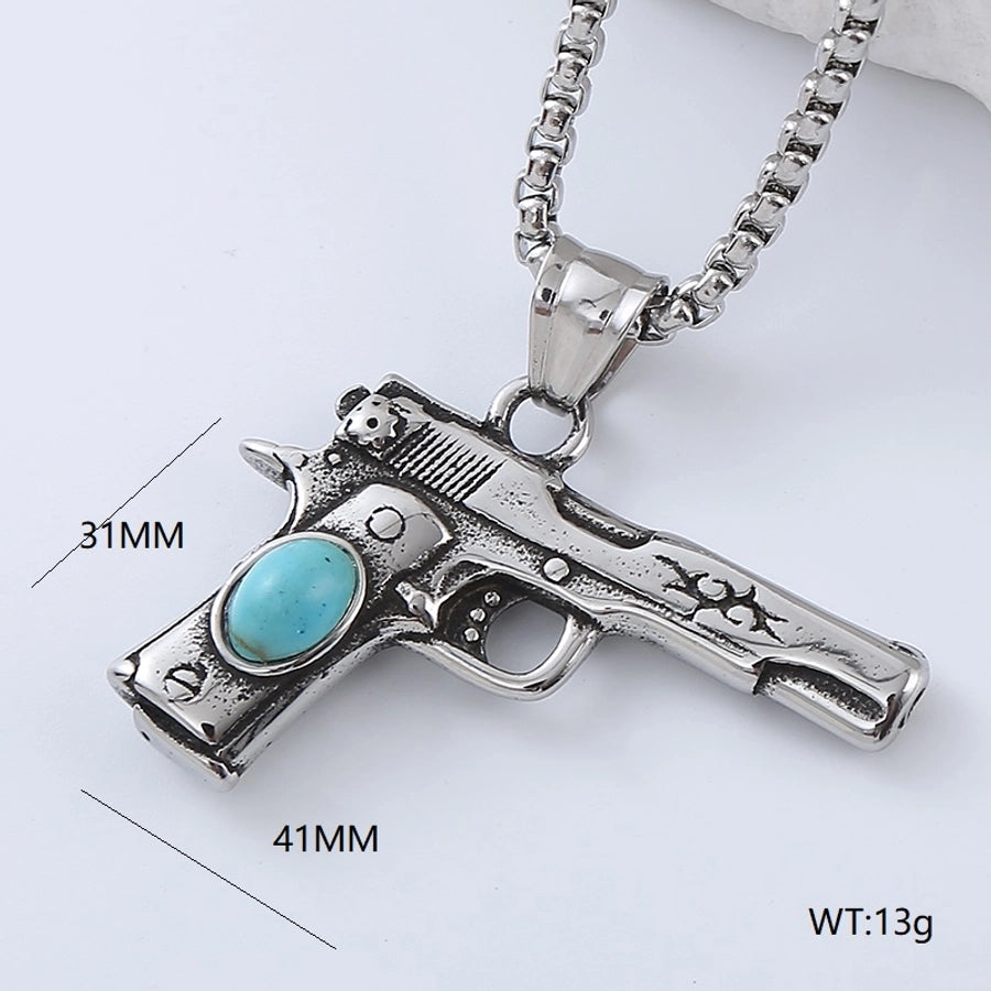 Punk Streetwear Cool Style Cross Devil'S Eye 304 Stainless Steel No Inlaid Men'S Pendant Necklace