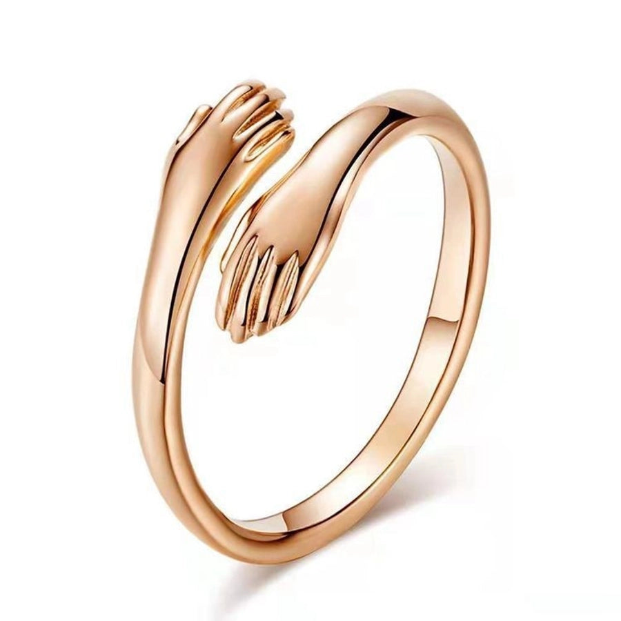 simple style commute solid color metal asymmetrical plating gold plated men's rings