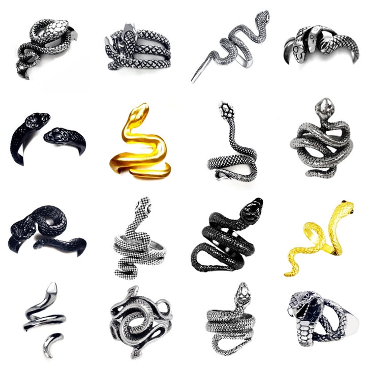 simple style commute snake zinc alloy stoving varnish men's rings