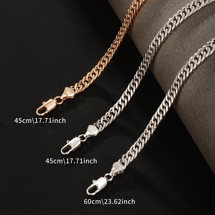 hip-hop xuping solid color copper alloy plating 18k gold plated white gold plated men's necklace