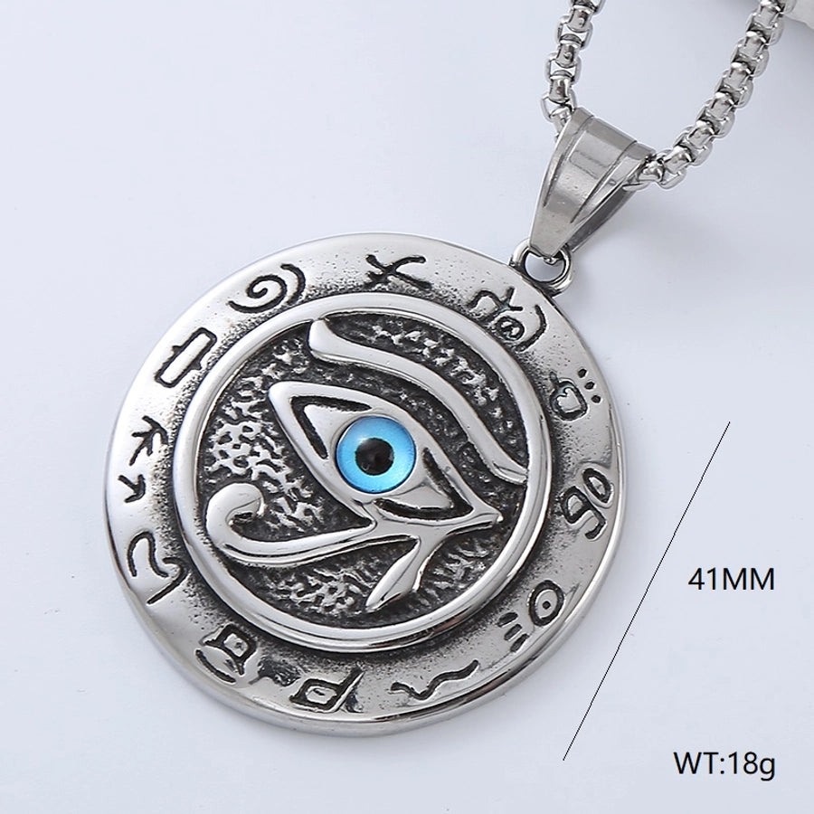 Punk Streetwear Cool Style Cross Devil'S Eye 304 Stainless Steel No Inlaid Men'S Pendant Necklace