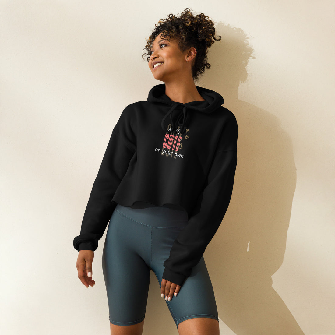 Stay Cute Crop Hoodie For Women