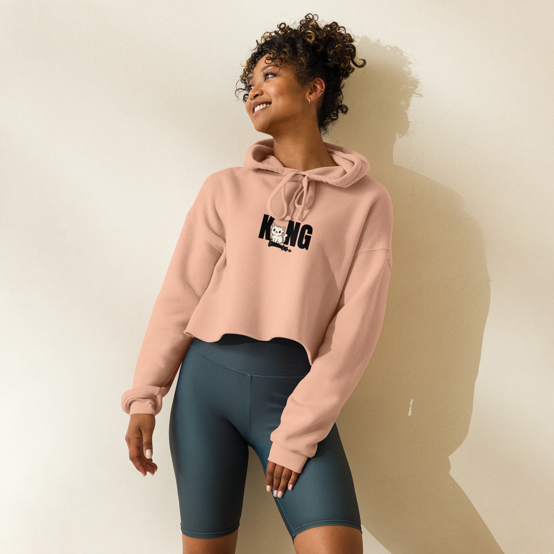 Cute King Crop Hoodie for Women