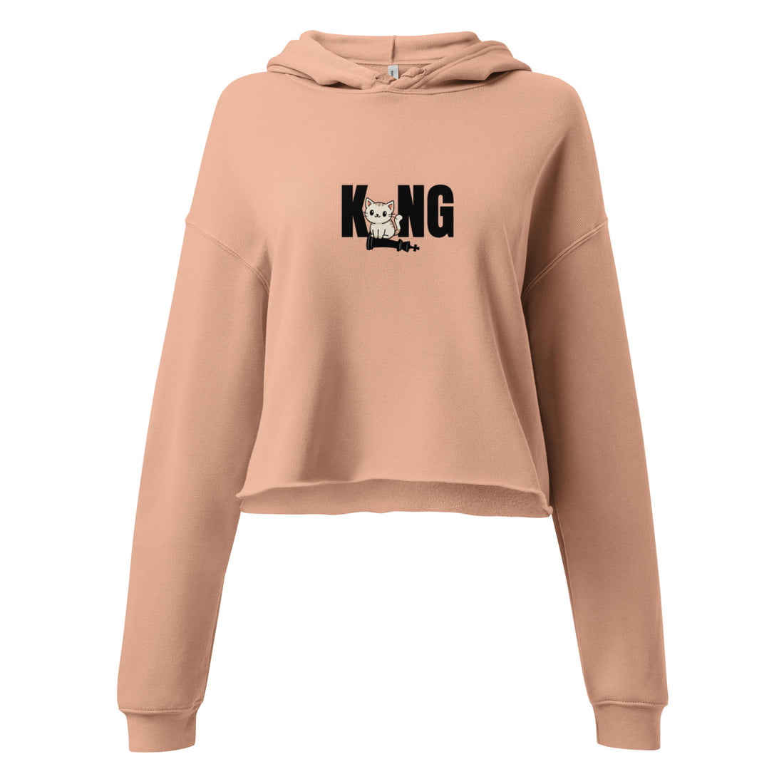 Cute King Crop Hoodie for Women