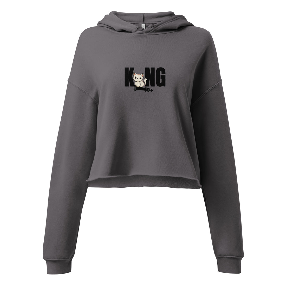 Cute King Crop Hoodie for Women