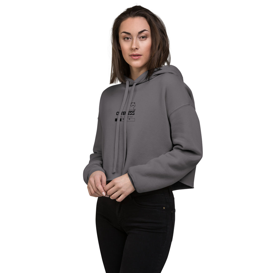 Cuteness Crop Hoodie for Women