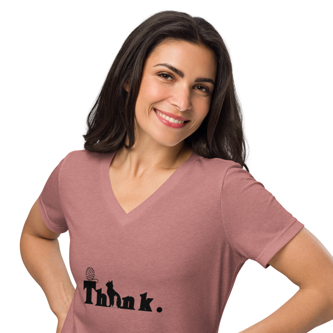 Think Cute Women’s relaxed v-neck t-shirt