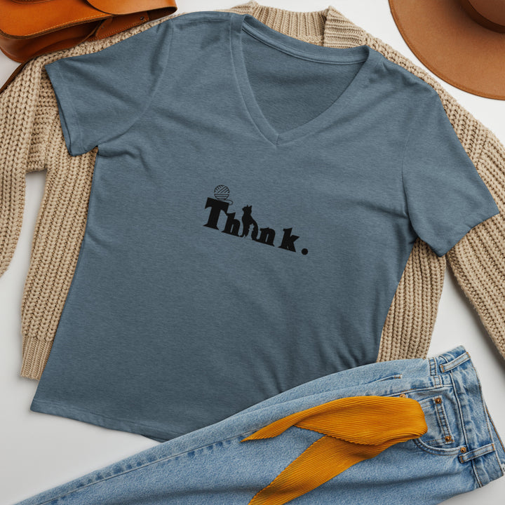 Think Cute Women’s relaxed v-neck t-shirt